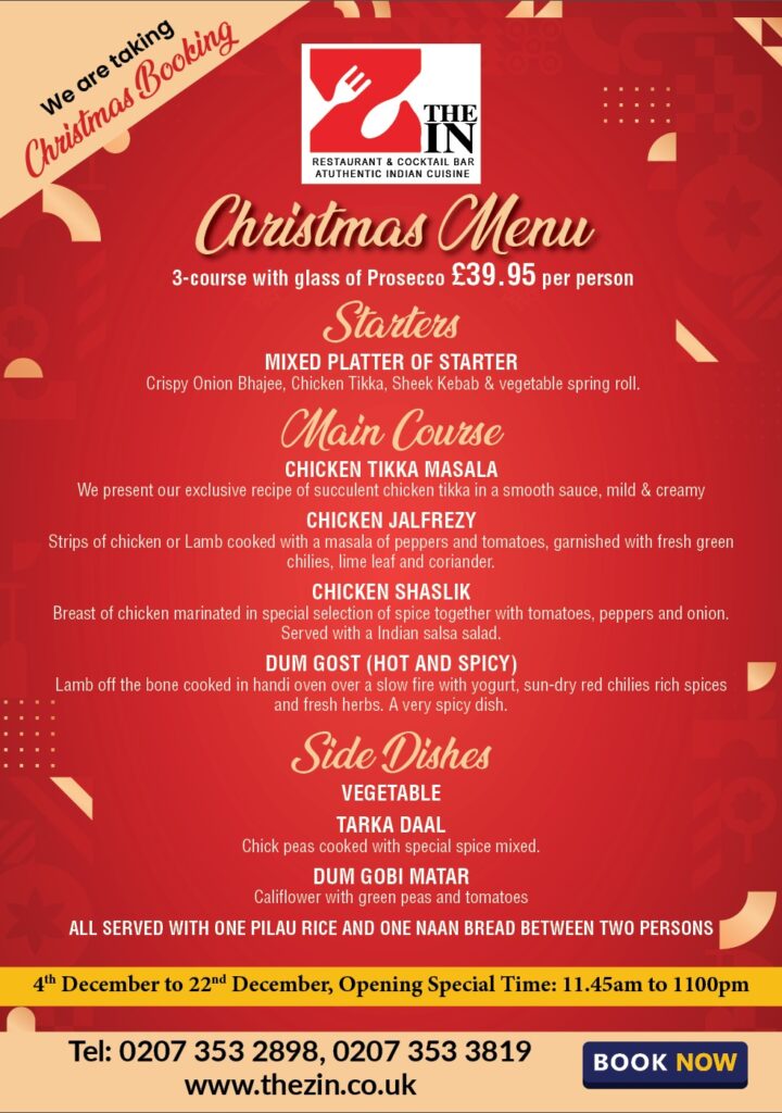 Christmas menu